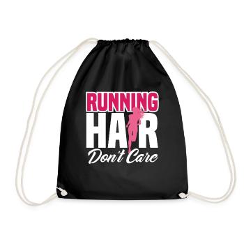 Running Hair Doesn't Matter - Drawstring Bag - black - Front