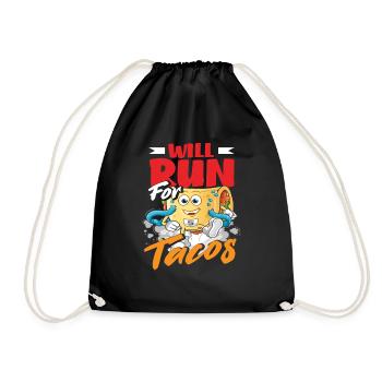 Going to run for tacos - Drawstring Bag - black - Front