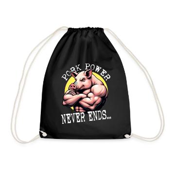 Muscular Pig Fitness Beast Funny Gym Bodybuilding - Drawstring Bag - black - Front