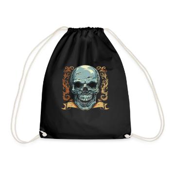 Crâne Halloween Ornement Bannière - Totenschädel - Sac de sport léger - noir - Devant