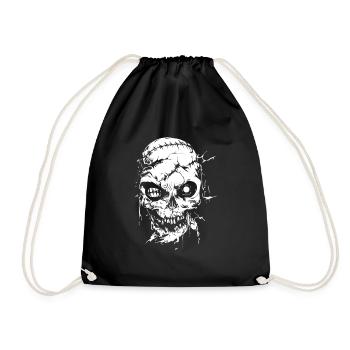 Skull Halloween Zombie - Skull Skeleton Horror - Drawstring Bag - black - Front