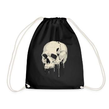 Crâne Halloween Drop Look - Crâne Squelette - Sac de sport léger - noir - Devant