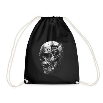 Crâne Halloween Zombie - Totenkopf Horreur - Sac de sport léger - noir - Devant