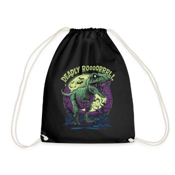 Zombie T-REX – Deadly Roar für Dinoliebhaber - Turnbeutel - Schwarz - Vorne