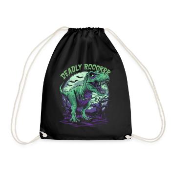 Zombie T-REX – Deadly Roar für Dinoliebhaber - Turnbeutel - Schwarz - Vorne