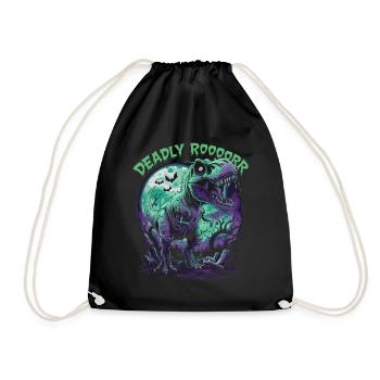 Zombie T-REX – Deadly Roar für Dinoliebhaber - Turnbeutel - Schwarz - Vorne