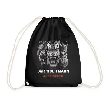 L’ours, le tigre, l’homme – tout en un seul regard puissant - Sac de sport léger - noir - Devant