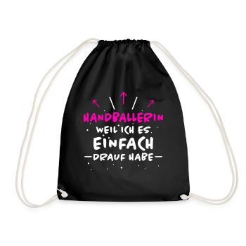Handballerin Spruch Lustiges Handballerin Geschenk - Turnbeutel - Schwarz - Vorne