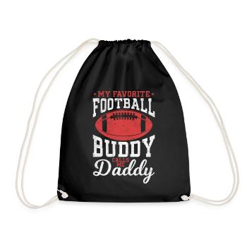 My Favorite Football Buddy calls me Daddy Football - Drawstring Bag - black - Front
