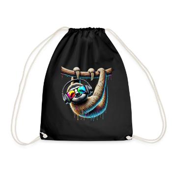 Drôle paresseux Art Animal paresseux animaux animaux sauvages - Sac de sport léger - noir - Devant
