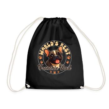 French Bulldog Dog Frenchie Dad - Drawstring Bag - black - Front