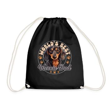 Dackel Dog Weenie Dad - Turnbeutel - Schwarz - Vorne
