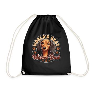 Dachshund Dog Viennese Dad - Drawstring Bag - black - Front