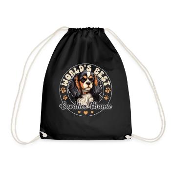 Cavalier King Charles Spaniel Dog Cavalier mama - Drawstring Bag - black - Front