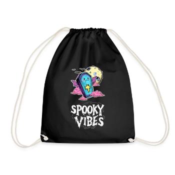 Flying coffin with bat wings design - Drawstring Bag - black - Front