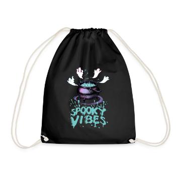 Chaudron bouillonnant et design fantôme - Sac de sport léger - noir - Devant