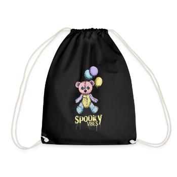 Zerfetzter Teddybär mit Ballons Halloween Design - Turnbeutel - Schwarz - Vorne