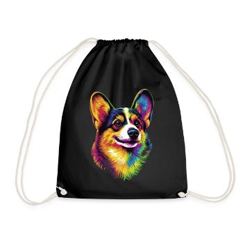 Corgi arc-en-ciel coloré Welsh Corgi Cardigan Corgi Corgi - Sac de sport léger - noir - Devant