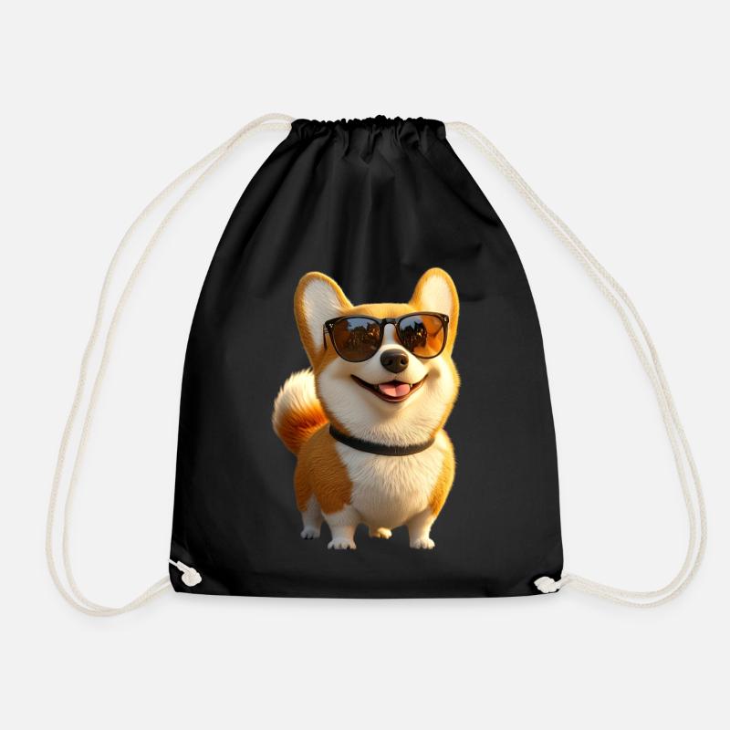 Corgi Welsh Corgi Cardigan Hund Süß Waliser Corgis - Turnbeutel - Schwarz