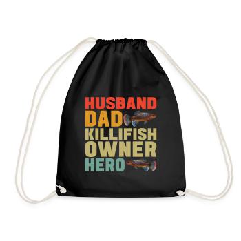 Killifish Quarium Fish - Drawstring Bag - black - Front