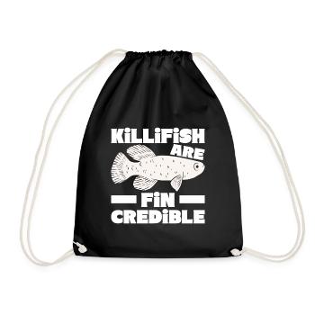 Killifish Quarium Fish - Drawstring Bag - black - Front