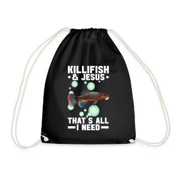 Killifish Quarium Fish - Drawstring Bag - black - Front