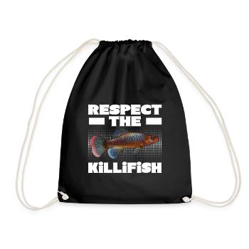 Killifish Quarium Fish - Drawstring Bag - black - Front