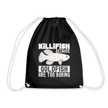 Killifish Quarium Fish - Drawstring Bag - black - Front