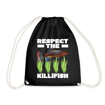 Killifish Quarium Fish - Drawstring Bag - black - Front