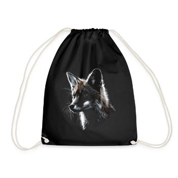 Lustiges Fuchs Fox Kunst Tier Natur Wildtier Tiere - Turnbeutel - Schwarz - Vorne