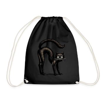 Creepy Black Witch Cat Extraordinary - Drawstring Bag - black - Front