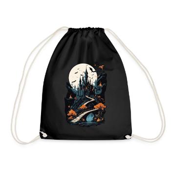 Spooky Haunted Castle Magical Haunted Castle - Drawstring Bag - black - Front