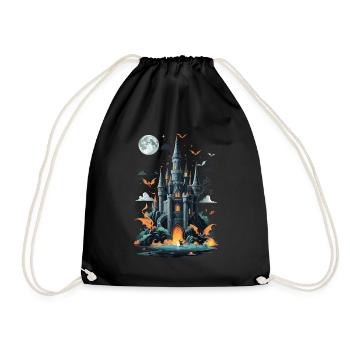 Spooky Haunted Castle Magical Haunted Castle - Drawstring Bag - black - Front