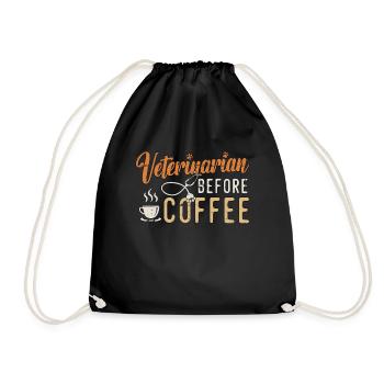 Veterinarian Before Coffee Vet Clinic Coffee Lover - Turnbeutel - Schwarz - Vorne