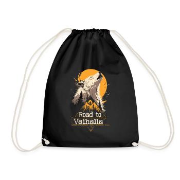 Majestic Wolf Road to Valhalla Nature - Drawstring Bag - black - Front