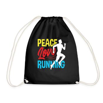 Peace Love Running Design pour les coureurs - Sac de sport léger - noir - Devant