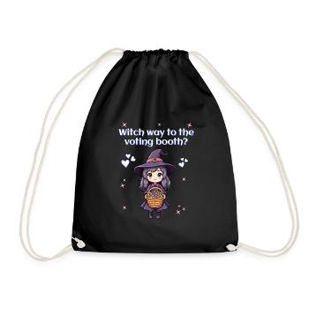 Witch way to the voting booth? - Drawstring Bag - black - Front