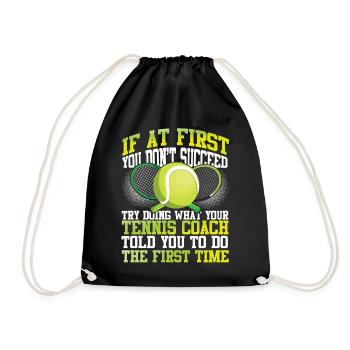 Funny Tennis Player Racket Coach - Turnbeutel - Schwarz - Vorne