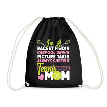 Funny Tennis Player Racket Mom I'm - Turnbeutel - Schwarz - Vorne