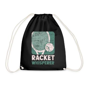 Drôle de joueur de tennis raquette jeu de mots - Sac de sport léger - noir - Devant