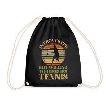 Raquette de joueur de tennis drôle - Sac de sport léger - noir - Devant
