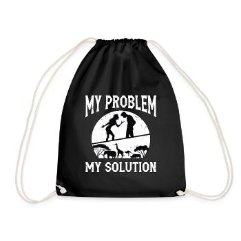 Zoologiste Mon problème Ma solution Pictogramme Papa Maman - Sac de sport léger - noir - Devant