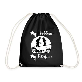 Zoologiste Mon problème Ma solution Pictogramme Maman Papa - Sac de sport léger - noir - Devant