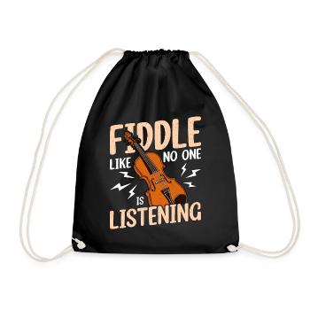Fiddle Like No One's Listening String Instrument - Turnbeutel - Schwarz - Vorne