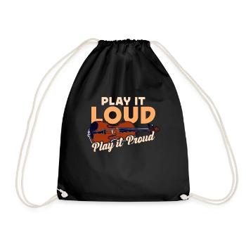 Fiddle Play It Loud Play It Proud Country Music - Turnbeutel - Schwarz - Vorne
