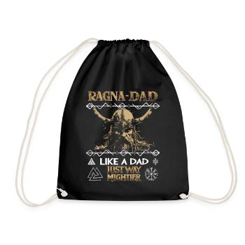 RAGNA-DAD Mighty Viking for Father's Day - Drawstring Bag - black - Front