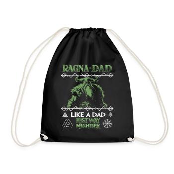 RAGNA-DAD Green Viking for Father's Day - Drawstring Bag - black - Front