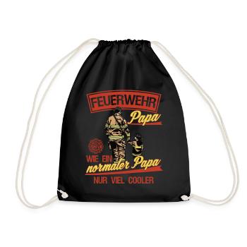Feuerwehr Papa Feuerwehrmann - Turnbeutel - Schwarz - Vorne