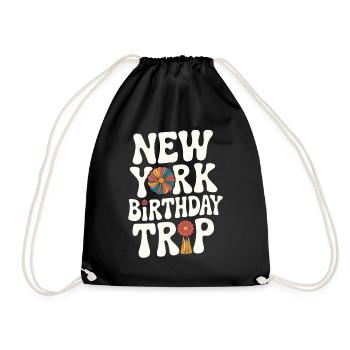 New York Birthday Trip Blumendesign - Turnbeutel - Schwarz - Vorne