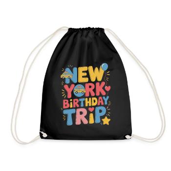 New York Birthday Trip Colorful - Drawstring Bag - black - Front